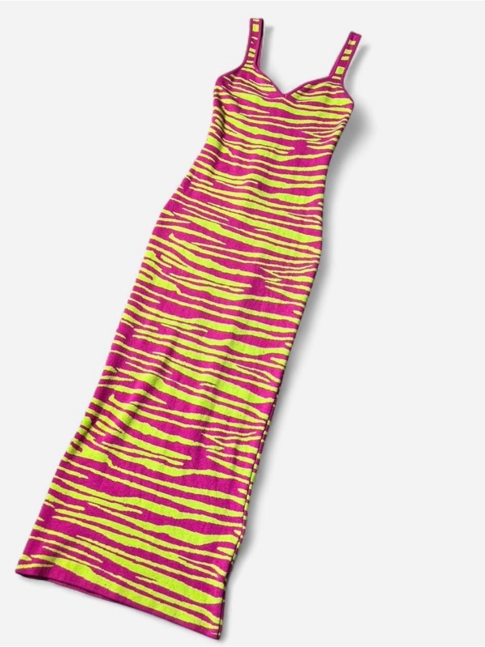 knit zebra maxi dress